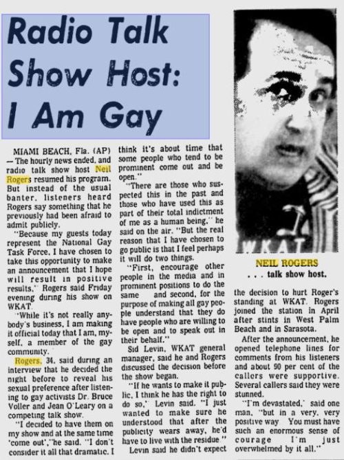 Neil Rogers Comes Out as Gay