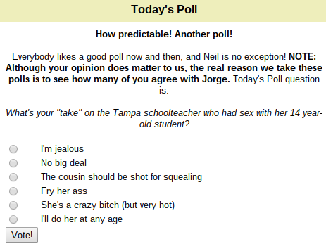 NeilRogers.com poll